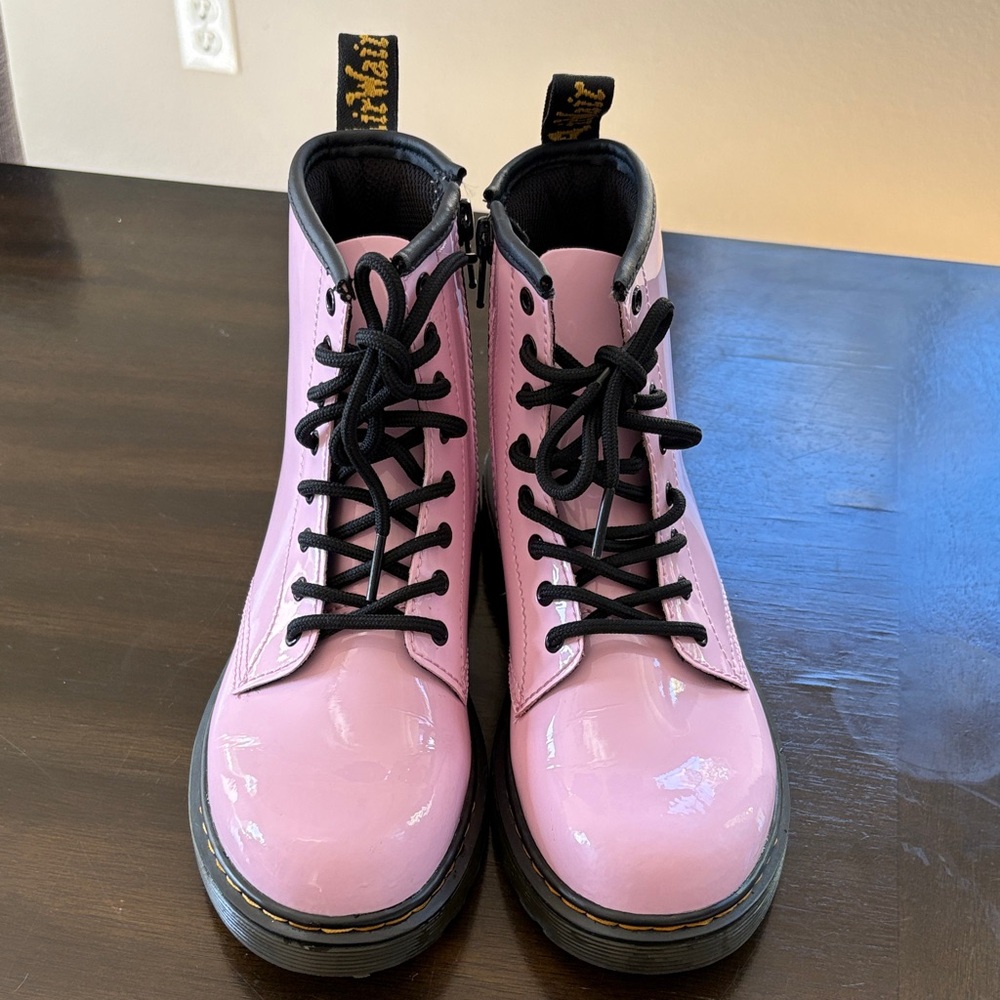 Dr. Martens Pink Kids Lace-Up Boots